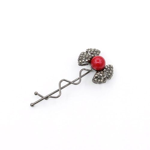Barrette Elegante Avec Noud Papillon Et Strass (Noud Papillon Noir)