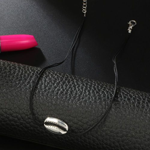 Collier Avec Pendentif Coquillage En Alliage Noir Tisse A La Main, Simple Et Personnalise, 7010