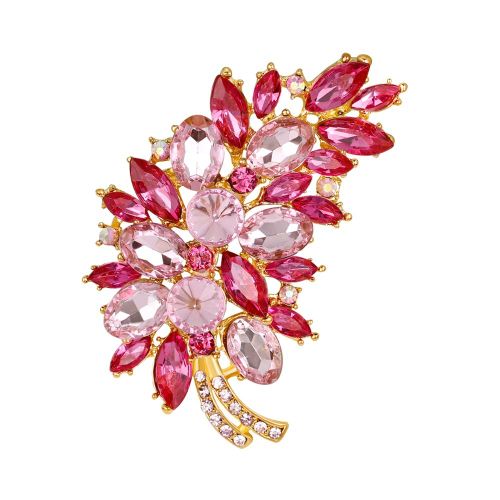 Broche En Alliage Pour Femme, Magnifique Accessoire De Bijouterie En Forme De Plume (Rouge)