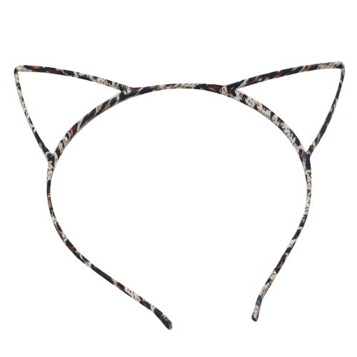 Serre-Tete Tendance Pour Femme, Joli Serre-Tete A Oreilles De Chat, Fermoir (Imprime Leopard) 