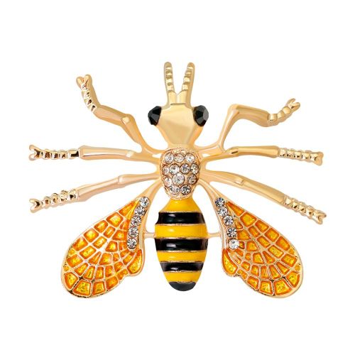 Broche Simple En Alliage Avec Strass Et Abeille, Accessoire De Decoration Tendance