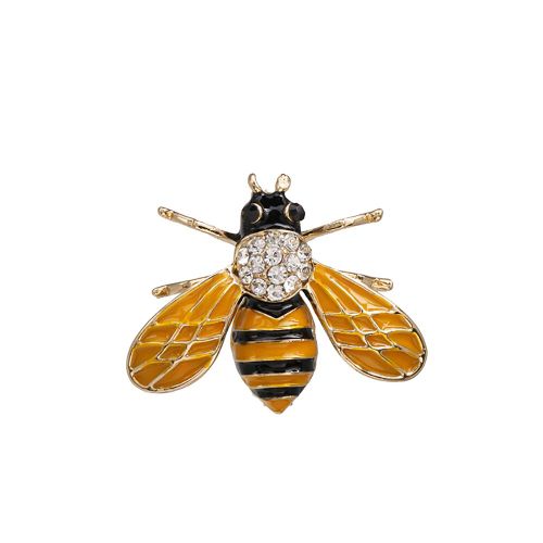 Broche Decorative En Strass En Forme D'abeille Pour Femme