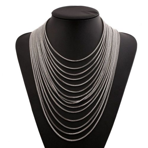 Collier Retro A Pendentif Multicouches Pour Femme Et Fille, Bijou Delicat (Blanc)
