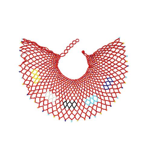 Collier Tresse Tendance Pour Femme Et Fille, Accessoire Pour Vetements (Rouge)