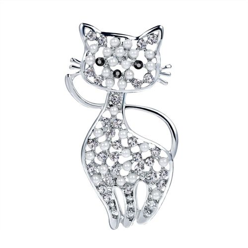 Broche En Alliage Creuse En Forme De Chat Pour Femme