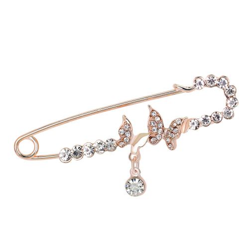 Ai013-A Boutique Rose Fleurs Luxueuses Strass Rose Broche Femme Decorations