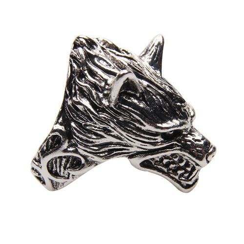 Bague Personnalisee En Alliage Avec Tete De Loup Pour Homme, Accessoire De Bijouterie De Style Retro (18 Mm)