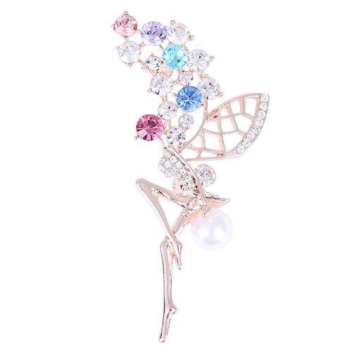 Broche Fee Fleur En Alliage Pour Femme, Decoration De Vetements