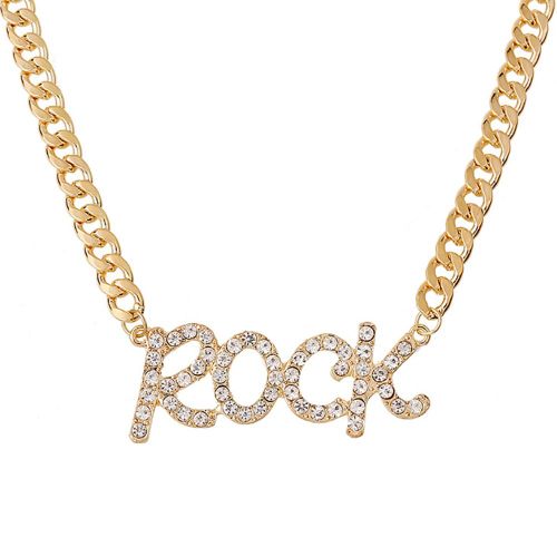 Collier Pendentif Lettre Diamant Haut De Gamme Pour Femme, Accessoire De Clavicule (Or)
