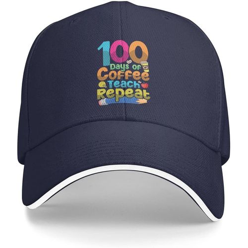 100 Jours De Café Enseigner Répétition Chapeau Pour Femmes Casquette De Baseball Casquettes À La Mode