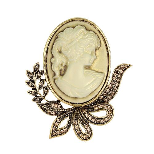 Broche Exquise En Alliage Pour Femme Avec Strass, Accessoire De Decoration Pour Vetements (Dore)