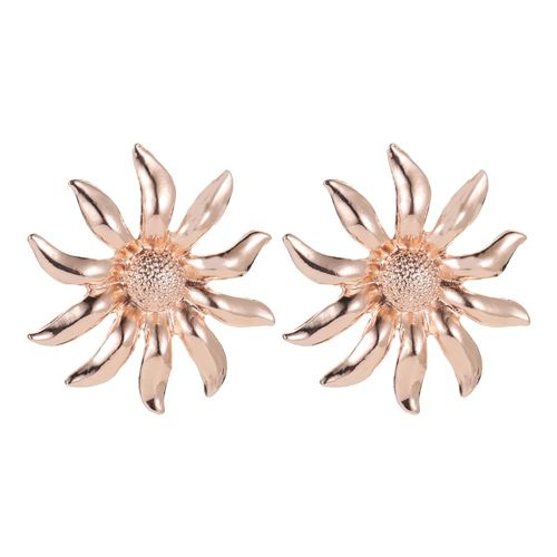Boucles D'oreilles Pendantes En Alliage Pour Femme Et Fille, Elegantes, Motif Tournesol (Or Rose)