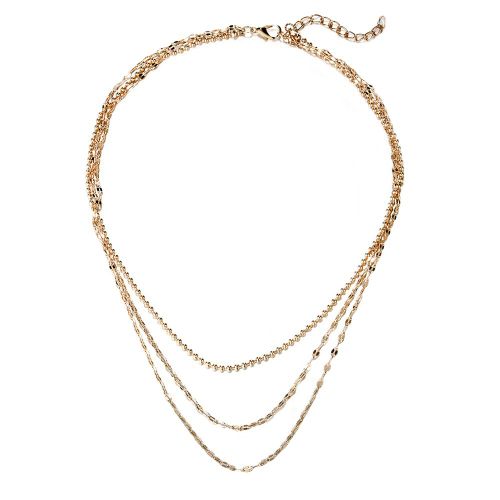 Collier Avec Pendentif Multicouches En Strass Naturel Et Simple, 6995