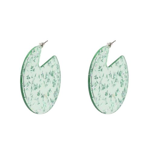 Boucles D'oreilles Rondes Transparentes En Acrylique Pour Femme, Bijoux Tendance, Pendentif, Cadeau, Vert