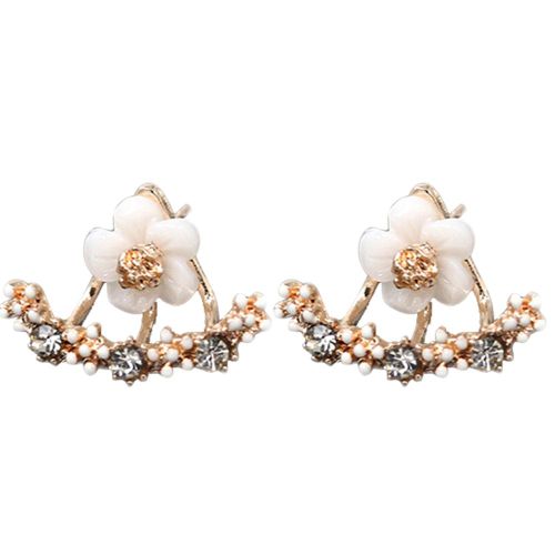 Boucles D'oreilles Pendantes En Forme De Fleur, Elegantes Et Tendance, Accessoire De Decoration (Or Rose)