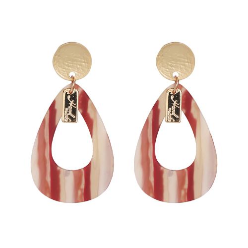 Boucles D'oreilles Pendantes Simples Pour Femmes, Elegantes Et Tendance (Rouge)
