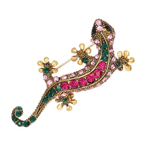Broche En Alliage Tendance Pour Femme, En Forme D'animal, Avec Strass Decoratifs, Accessoire De Bijouterie