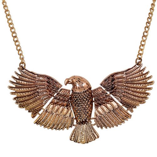 Collier Pendentif Retro En Forme D'aigle Pour Femme Et Fille, Bijou En Alliage Delicat