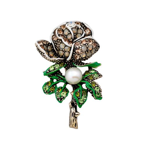 Broche Retro Tendance En Fausse Perle Pour Femme, Accessoire De Bijouterie (Jaune)