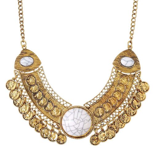 Collier Simple Et Tendance Pour Femme, Chaine Vintage, Pompon, Piece De Monnaie (N¡Ã 1)