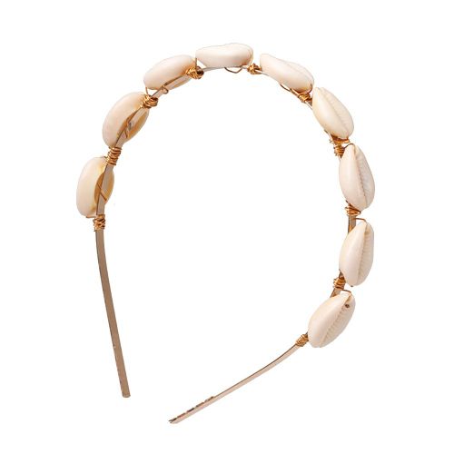 Bandeau A Cheveux Tendance Pour Femme Et Fille, Accessoire Decoratif Avec Coquillage (Blanc)