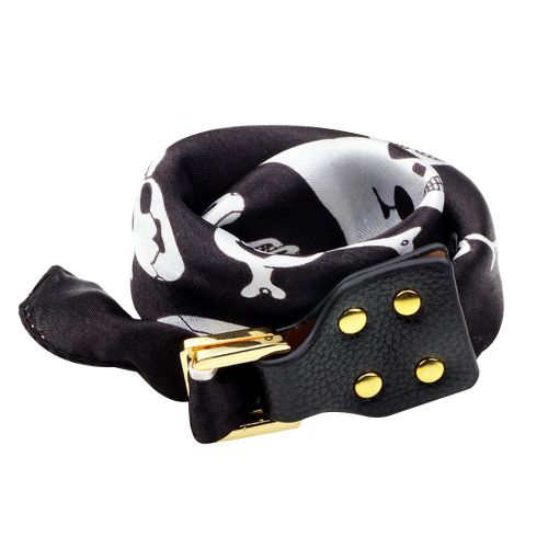 Bracelet Echarpe Tendance En Polyester Avec Motif Tete De Mort Et Boucle, Accessoire De Decoration Pour Sac