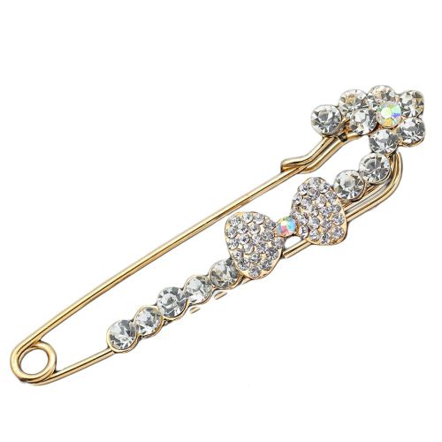 Broche Noud Papillon En Alliage Et Strass, Accessoire De Bijouterie, Ai043-A