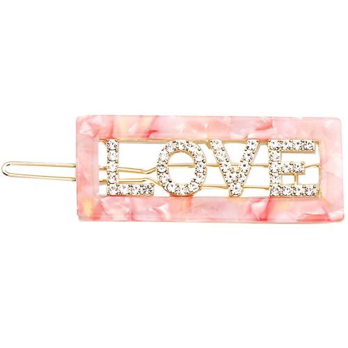 Barrette A Cheveux Tendance En Acrylique Couleur Bonbon Pour Femme Et Fille (Rose)