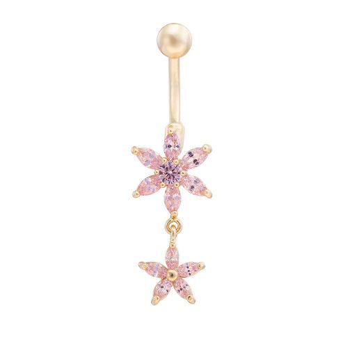 Piercing De Nombril Tendance En Zircon Brillant (Rose)