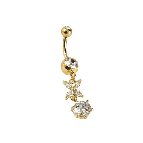 Piercing De Nombril Avec Pendentif Papillon Tendance (Blanc)