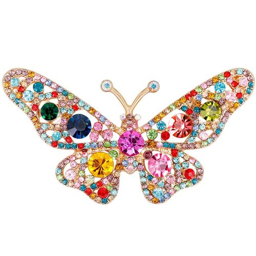 Broche Papillon Tendance Pour Femme, Accessoire De Bijouterie En Alliage Strass (01#)