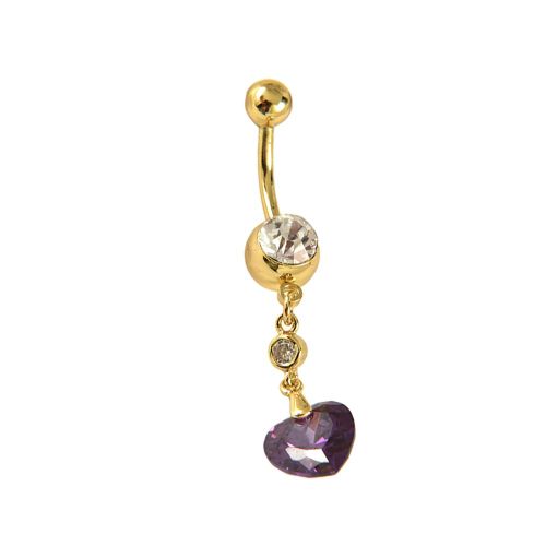 Piercing De Nombril En Forme De Cour, Style Simple, Anti-Allergique, Violet