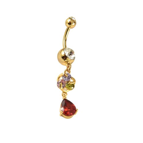 Piercing De Nombril Tendance Et Antiallergique, Rouge