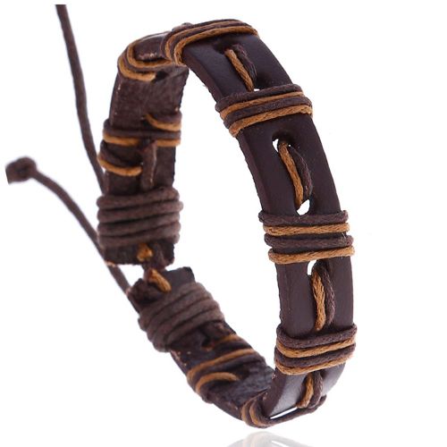 Bracelet En Cuir Vintage, Simple Et Tisse, Pour Homme