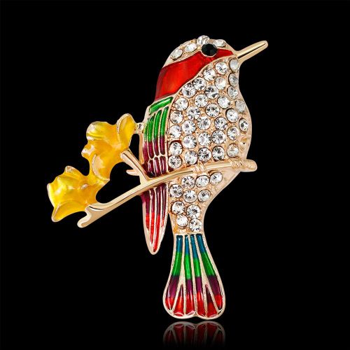 Broche Elegante Unisexe En Alliage Pour Femmes Et Hommes, Bijoux En Forme D'oiseau Colore (#1)