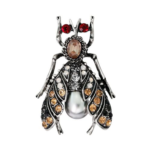Broche De Col En Strass Colore A Motif D'abeille, Accessoire De Vetement, Bijoux, Cadeau (Al214-A)