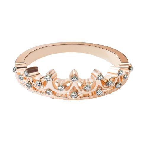 Bague Elegante En Cuivre Avec Strass Pour Femme, Accessoire De Bijoux De Fiancailles Et De Mariage (6#)