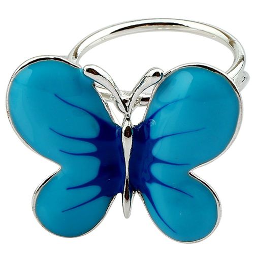 Boucle D'echarpe En Alliage De Zinc, Delicate Et Tendance, En Forme De Papillon, Avec Clip, Goutte D'huile (Bleu)