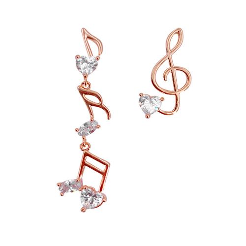 Boucles D'oreilles Exquises Pour Femmes, Pendentif Symbole De Note De Musique (Or)