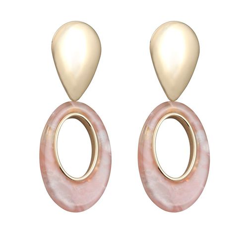 Boucles D'oreilles Simples Pour Femmes Et Filles, Pendentif Rond, Clou D'oreille, Bijoux Decoratifs, Cadeau (Rose)