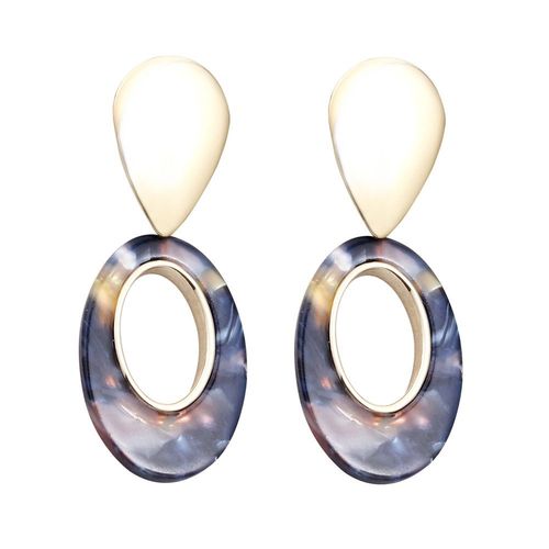 Boucles D'oreilles Simples Pour Femmes Et Filles, Pendentif Rond, Clou D'oreille, Bijoux Decoratifs, Cadeau (Bleu)