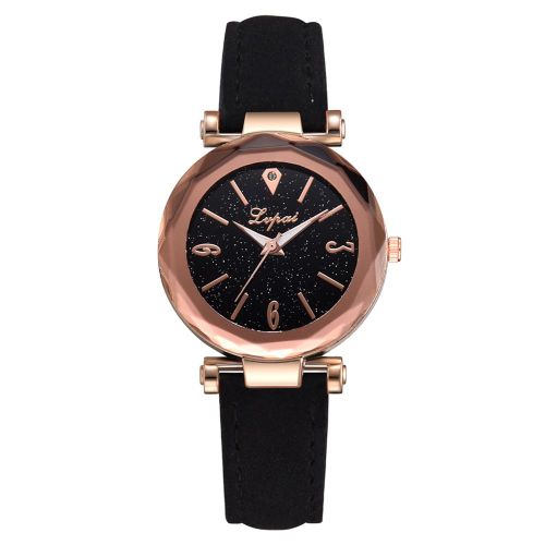 Montre A Quartz Lvpai En Cuir Synthetique Avec Cadran Ciel Etoile Et Motif Vintage Pour Femme (Noir)