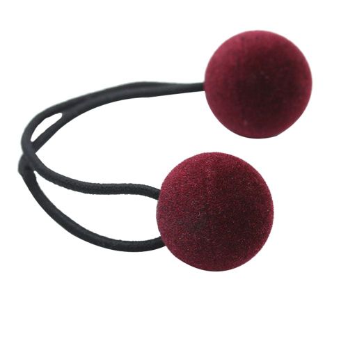 Elastiques A Cheveux Elegants Pour Femmes, Joli Pendentif Pour Cheveux (Boule Rouge Vin)