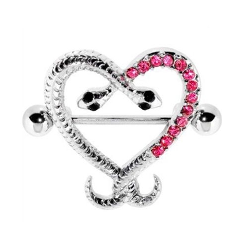 Piercing De Teton En Forme De Serpent, Bijou De Corps Anti-Allergie (Rose)