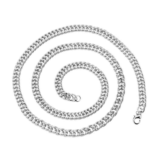 Collier Long En Fer Pour Homme, Style Hip-Hop, Couleur Unie, Bijou A Offrir (Argent)