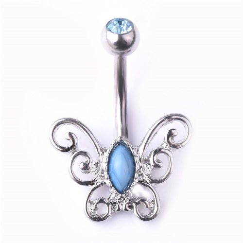 Piercing De Nombril En Acier Inoxydable Turquoise Tendance (Papillon)