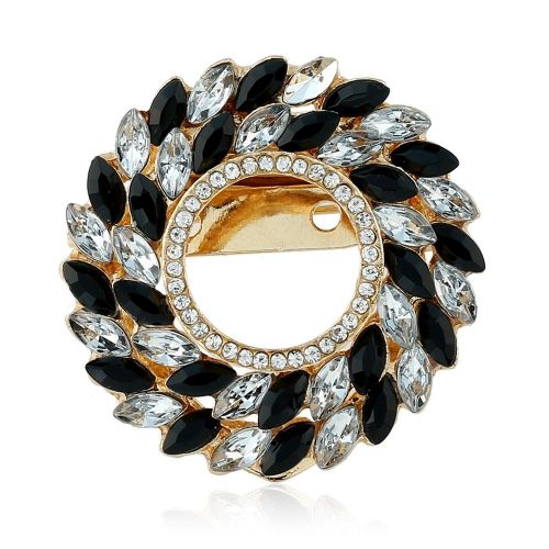 Broche A Clip Pour Echarpe Ronde Simple Et Tendance, Accessoire De Decoration Pour Bijoux, Couleur Or