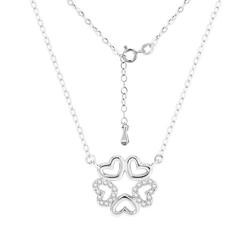 Collier Avec Pendentif En Forme De Cour En Strass Pour Femme Et Fille, Bijou Decoratif En Argent
