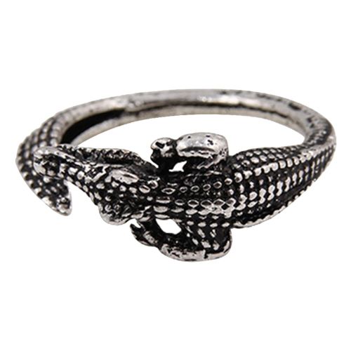 Pour Zhoulianfa, Bague Ouverte En Alliage En Forme De Crocodile, Style Retro, Bijoux Tendance