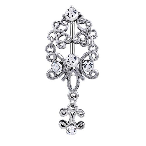 Piercing De Nombril Creux Vintage En Strass, Bijou De Corps Anti-Allergie
